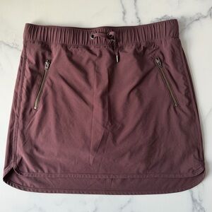 Athleta Performance Skort with Drawstring and Zip Pockets in Choc Brown  - NWOT